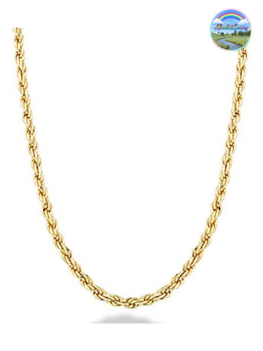 18K Gold Plated 925 Sterling Silver Rope Chain Necklace Unisex